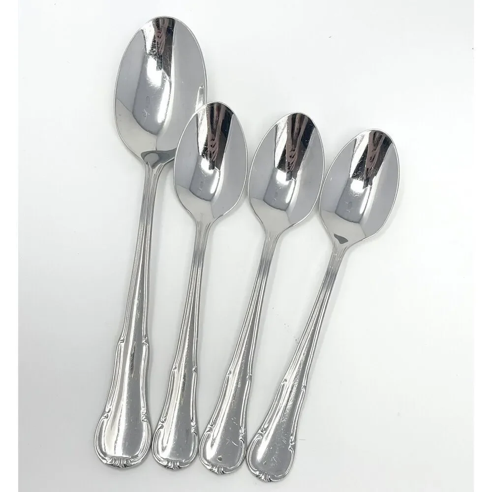 Wmf Cromargan Dorset Barock 3 Teaspoons 6 1/8” Serving Table Spoon 7.75”